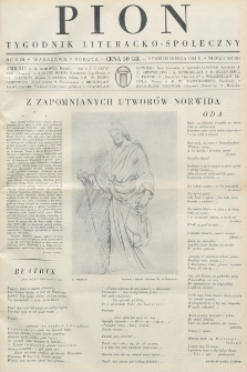 Pion : tygodnik literacko-społeczny. R. 3, nr 40=105 (p października 1935)