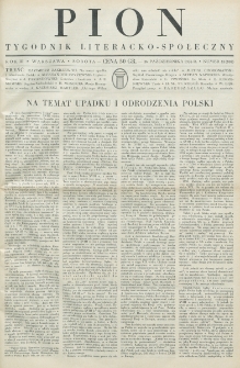 Pion : tygodnik literacko-społeczny. R. 3, nr 43=108 (26 października 1935)