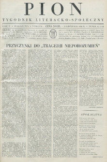 Pion : tygodnik literacko-społeczny. R. 3, nr 47=112 (23 listopada 1935)