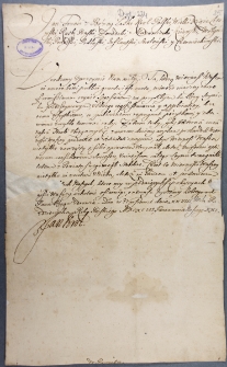 [Jan III Sobieski, kr&oacute;l Polski, nakazuje łowczemu grodzieńskiemu przygotować i uspokoić deputat&oacute;w swojego powiatu, by na sejmiku przedsejmowym nie czynili przeszk&oacute;d i nie dawali weta postanowieniom kr&oacute;lewskim, za co obiecuje dać mu nagrodę]