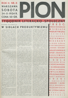 Pion : tygodnik literacko-społeczny. R. 2, nr 8 (24 lutego 1934)