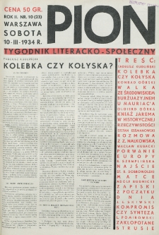Pion : tygodnik literacko-społeczny. R. 2, nr 10=23 (10 marca 1934)