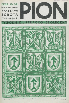 Pion : tygodnik literacko-społeczny. R. 2, nr 11=24 (17 marca 1934)