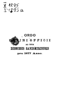 Ordo Divini Officii ad usum Dioecesis Sandomiriensis pro 1877 Anno