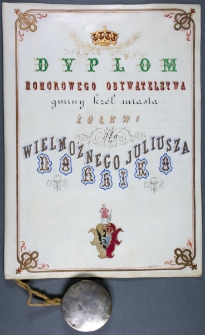 [Rada Miejska Miasta Ż&oacute;łkwi nadaje burmistrzowi miasta Juliuszowi Nahlikowi tytuł honorowego obywatela]
