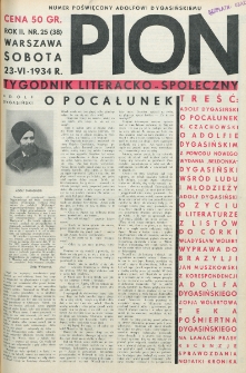 Pion : tygodnik literacko-społeczny. R. 2, nr 25=38 (23 czerwca 1934)