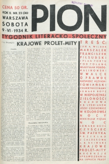 Pion : tygodnik literacko-społeczny. R. 2, nr 23=36 (9 czerwca 1934)