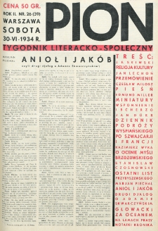 Pion : tygodnik literacko-społeczny. R. 2, nr 26=39 (30 czerwca 1934)