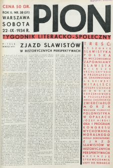 Pion : tygodnik literacko-społeczny. R. 2, nr 38=51 (22 września 1934)