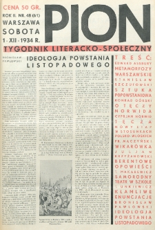Pion : tygodnik literacko-społeczny. R. 2, nr 48=61 (1 grudnia 1934)