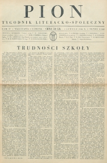 Pion : tygodnik literacko-społeczny. R. 4, nr 5=122 (1 lutego 1936)