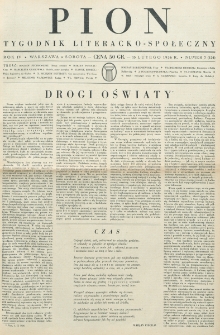 Pion : tygodnik literacko-społeczny. R. 4, nr 7=124 (15 lutego 1936)