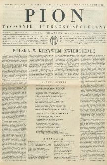 Pion : tygodnik literacko-społeczny. R. 4, nr 8=125 (22 lutego 1936)