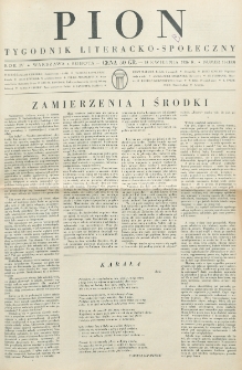 Pion : tygodnik literacko-społeczny. R. 4, nr 16=133 (18 kwietnia 1936)