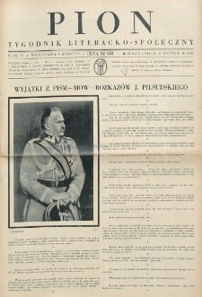 Pion : tygodnik literacko-społeczny. R. 4, nr 20=137 (16 maja 1936)