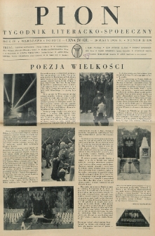 Pion : tygodnik literacko-społeczny. R. 4, nr 22=139 (30 maja 1936)