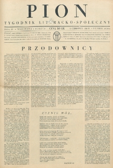 Pion : tygodnik literacko-społeczny. R. 4, nr 24=141 (13 czerwca 1936)