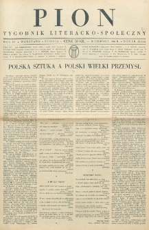 Pion : tygodnik literacko-społeczny. R. 4, nr 25=142 (20 czerwca 1936)