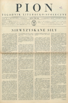 Pion : tygodnik literacko-społeczny. R. 4, nr 26=143 (27 czerwca 1936)