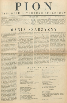 Pion : tygodnik literacko-społeczny. R. 4, nr 28=145 (11 lipca 1936)