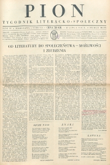 Pion : tygodnik literacko-społeczny. R. 4, nr 30=147 (25 lipca 1936)
