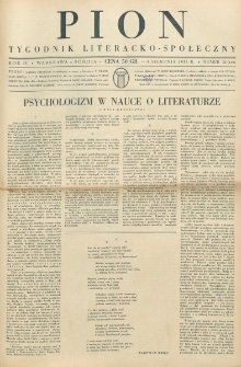 Pion : tygodnik literacko-społeczny. R. 4, nr 32=149 (8 sierpnia 1936)