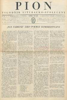 Pion : tygodnik literacko-społeczny. R. 4, nr 36=153 (5 września 1936)