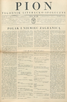 Pion : tygodnik literacko-społeczny. R. 4, nr 37=154 (12 września 1936)