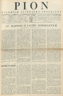 Pion : tygodnik literacko-społeczny. R. 4, nr 45=162 (8 listopada 1936)