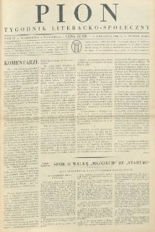 Pion : tygodnik literacko-społeczny. R. 4, nr 49=166 (6 grudnia 1936)