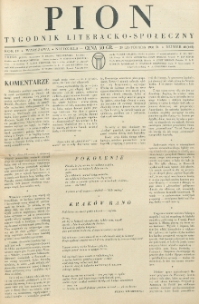 Pion : tygodnik literacko-społeczny. R. 4, nr 48=165 (29 listopada 1936)