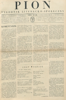 Pion : tygodnik literacko-społeczny. R. 4, nr 50=167 (13 grudnia 1936)