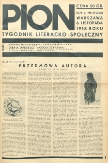 Pion : tygodnik literacko-społeczny. R. 6, nr 44=265 (6 listopada 1938)