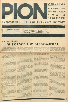 Pion : tygodnik literacko-społeczny. R. 6, nr 17=238 (1 maja 1938)