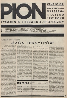 Pion : tygodnik literacko-społeczny. R. 5, nr 5=174 (4 lutego 1937)