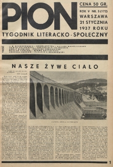 Pion : tygodnik literacko-społeczny. R. 5, nr 3=172 (21 stycznia 1937)