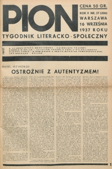 Pion : tygodnik literacko-społeczny. R. 5 (1937)
