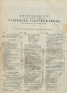 Tygodnik Illustrowany. Serya 5, T. 3 (1891). Spis rzeczy