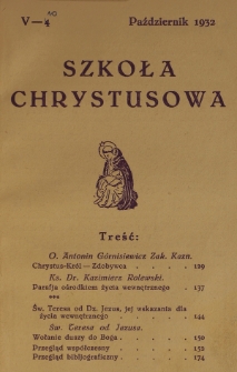 Szkoła Chrystusowa. R. 3, T. 5, nr 4 (1932)