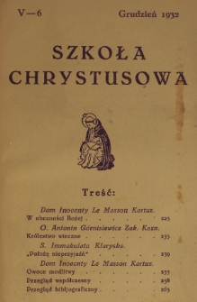 Szkoła Chrystusowa. R. 3, T. 5, nr 6 (1932)