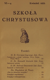 Szkoła Chrystusowa. R. 4, T. 6, nr 4 (1933)