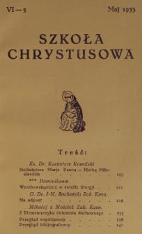 Szkoła Chrystusowa. R. 4, T. 6, nr 5 (1933)
