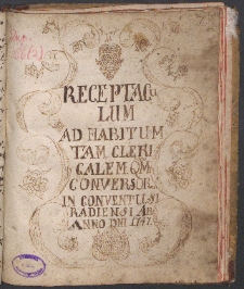 Receptaculum ad habitum tam clericalem q[ua]m conversorum in Conventu Syradiensi ab Anno D[omi]ni 1747