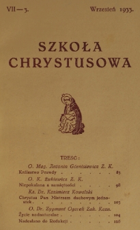 Szkoła Chrystusowa. R. 4, T. 7, nr 3 (1933)