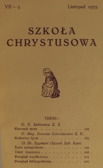 Szkoła Chrystusowa. R. 4, T. 7, nr 5 (1933)