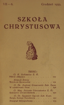 Szkoła Chrystusowa. R. 4, T. 7, nr 6 (1933)