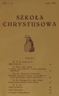 Szkoła Chrystusowa. R. 5, T. 8, nr 2 (1934)