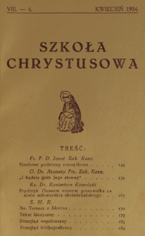 Szkoła Chrystusowa. R. 5, T. 8, nr 4 (1934)