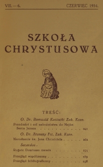 Szkoła Chrystusowa. R. 5, T. 8, nr 6 (1934)