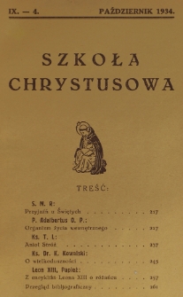 Szkoła Chrystusowa. R. 5, T. 9, nr 4 (1934)